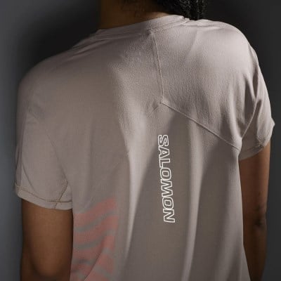 Salomon Aero GFX Womens Short Sleeve T-Shirt - Ethera/Neon Flame