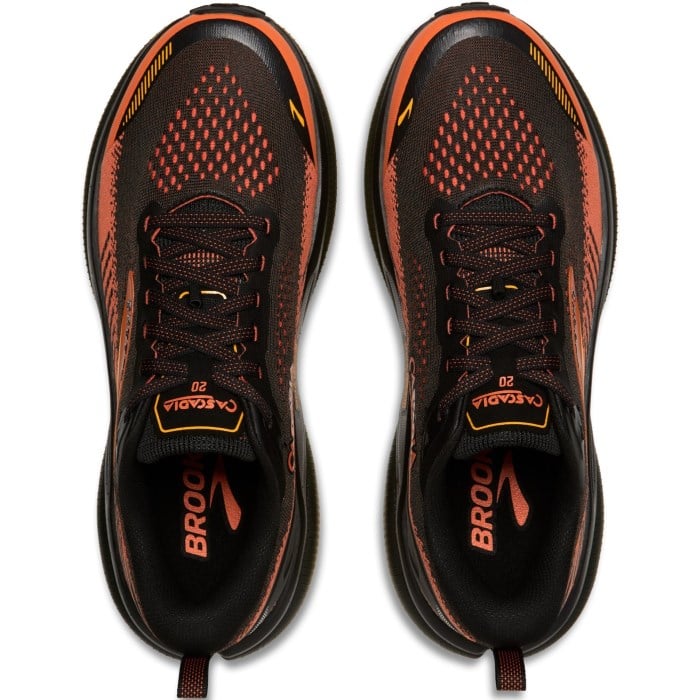 Brooks Cascadia 20 - Mens Trail Running Shoes - Black/Tigerlily/Orange - image 5