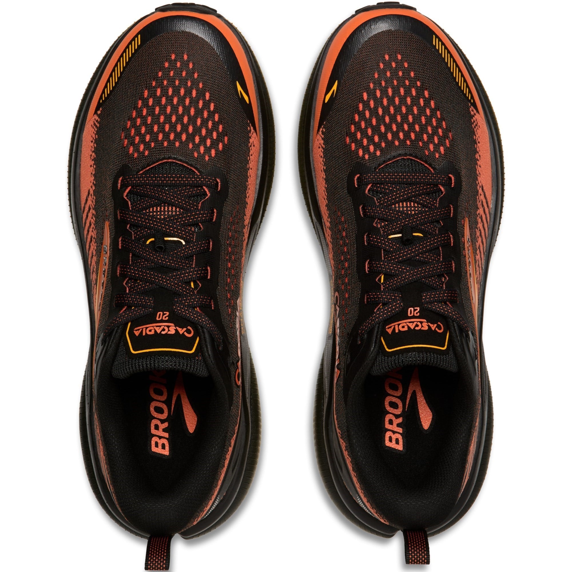 Brooks Cascadia 20 - Mens Trail Running Shoes - Black/Tigerlily/Orange - image 5