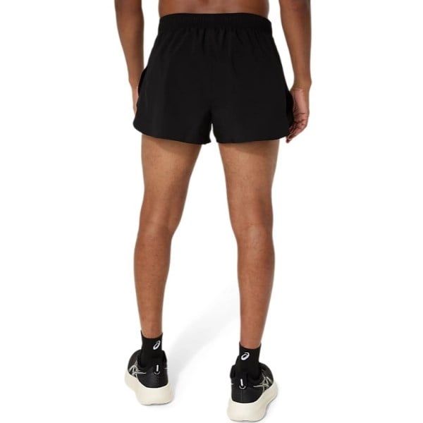 Asics Silver Split 2.5 Inch Mens Running Shorts - Performance Black