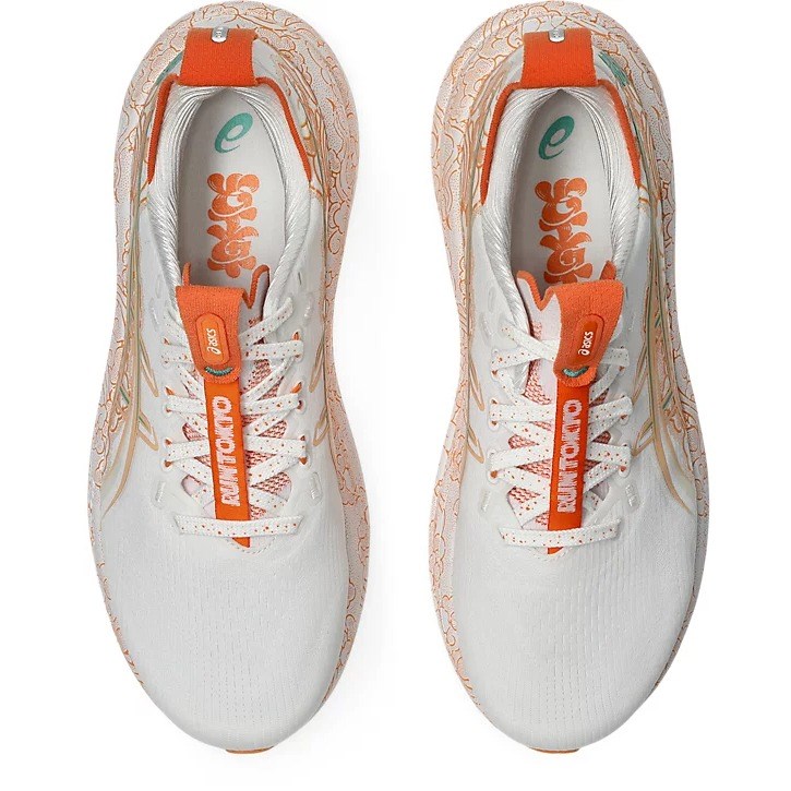 Asics Gel Nimbus 28 Tokyo Marathon - Unisex Running Shoes - White/Apricot Crush