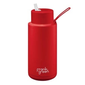 Frank Green Ceramic Reusable Straw Lid 1L Bottle - Atomic Red