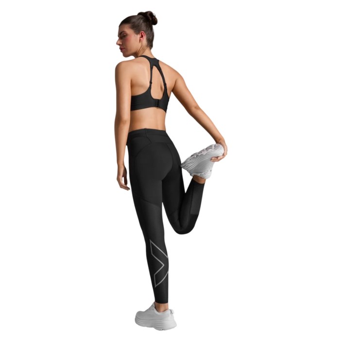 2XU Aero Mesh Hi-Rise Compression Womens Tights - Black/Silver Reflective