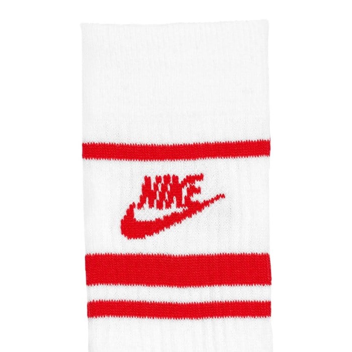 Nike Everyday Essential Unisex Crew Socks - 3 Pack - White/University Red
