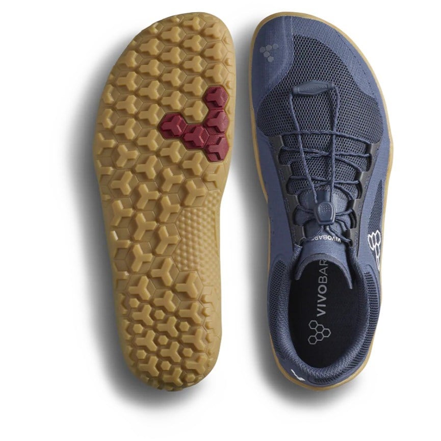 Vivobarefoot Primus Trail 3.5 FG - Mens Trail Running Shoes - Insignia Blue/Gum