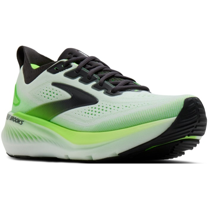Brooks Glycerin GTS 23 - Mens Running Shoes - White/Phantom/Green Gecko