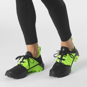 Salomon Madcross - Mens Trail Running Shoes - Black/Green Gecko/Quiet Shade