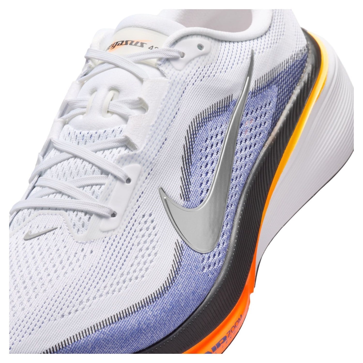 Nike Pegasus 42 - Mens Running Shoes - White/Metallic Silver/Lapis/Total Orange