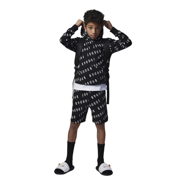 Jordan Essentials AOP Kids Boys Pullover Hoodie - Black