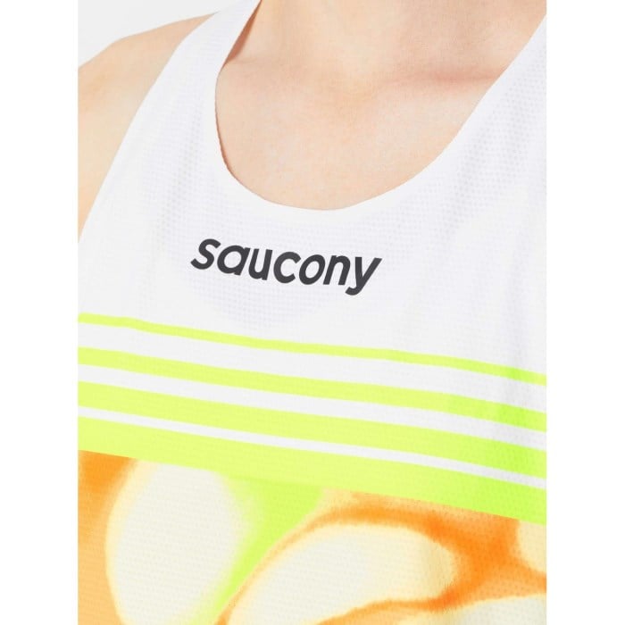 Saucony Elite Endorphin Womens Running Singlet - Peel/White