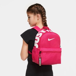 Nike Brasilia JDI Kids Mini Backpack Bag - Fireberry/White
