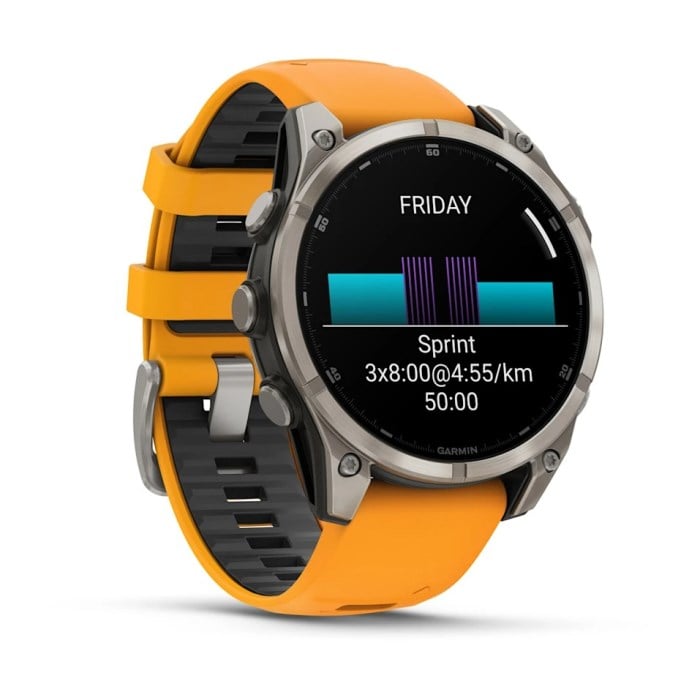 Garmin Fenix 8 47mm AMOLED Sapphire Edition Titanium Watch - Slate Grey/Black Silicone Band - image 3