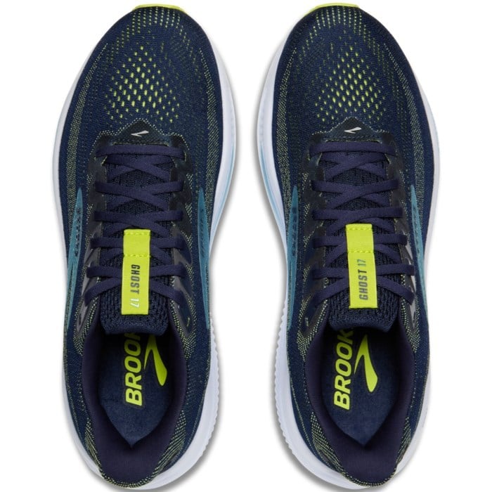 Brooks Ghost 17 - Mens Running Shoes - Peacoat/Lime/Blue
