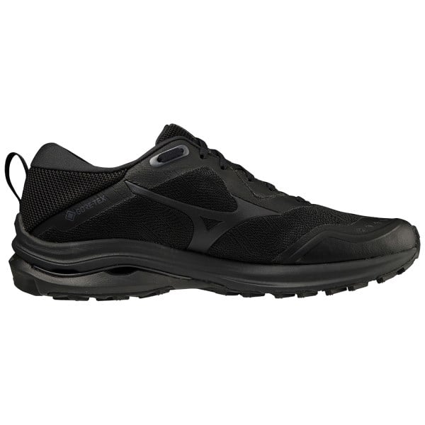 Mizuno Wave Rider GTX - Mens Trail Running Shoes - Triple Black/Ebony