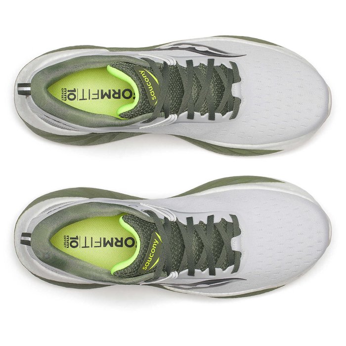 Saucony Triumph 22 - Mens Running Shoes - White/Olive