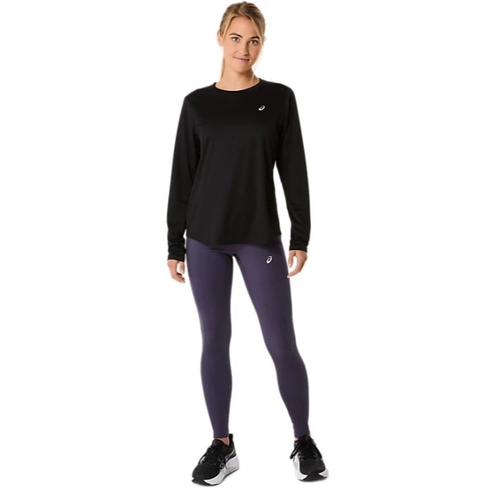 Asics Silver Womens Long Sleeve Running Top - Performance Black