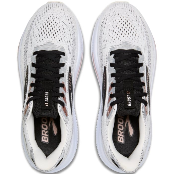 Brooks Ghost 17 - Womens Running Shoes - White/Black/Rose Gold