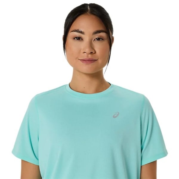 Asics Silver Womens Short Sleeve Running T-Shirt - Illuminate Mint