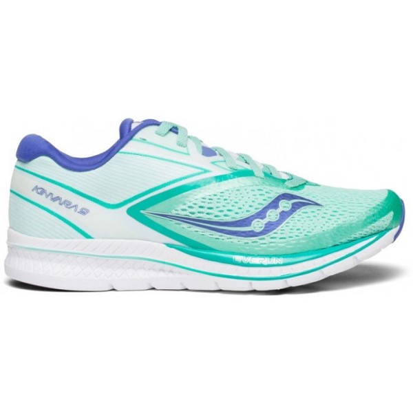 Saucony Kinvara 9 - Womens Running Shoes - Aqua/White/Purple
