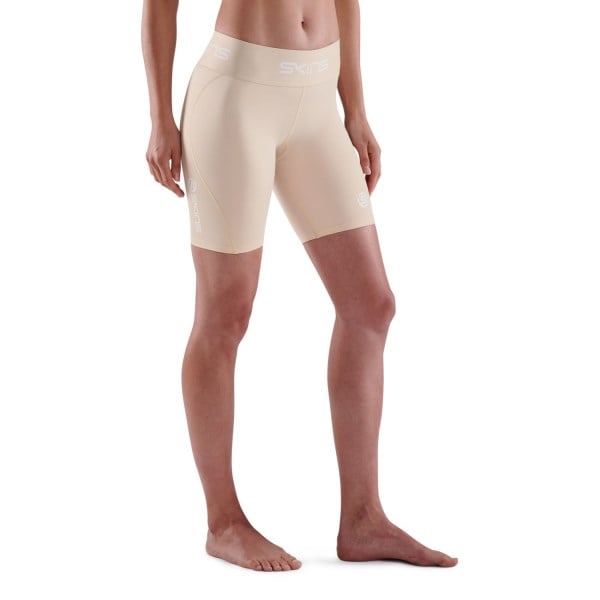 Skins Series-1 Womens Compression Half Tights - Beige