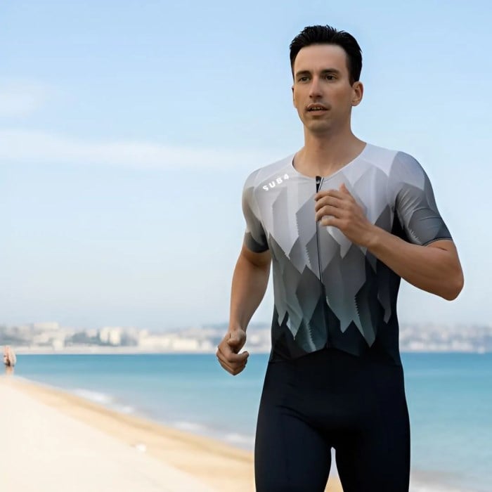 Triathlon Seamless Sleeved Speedsuit - Blue Ice