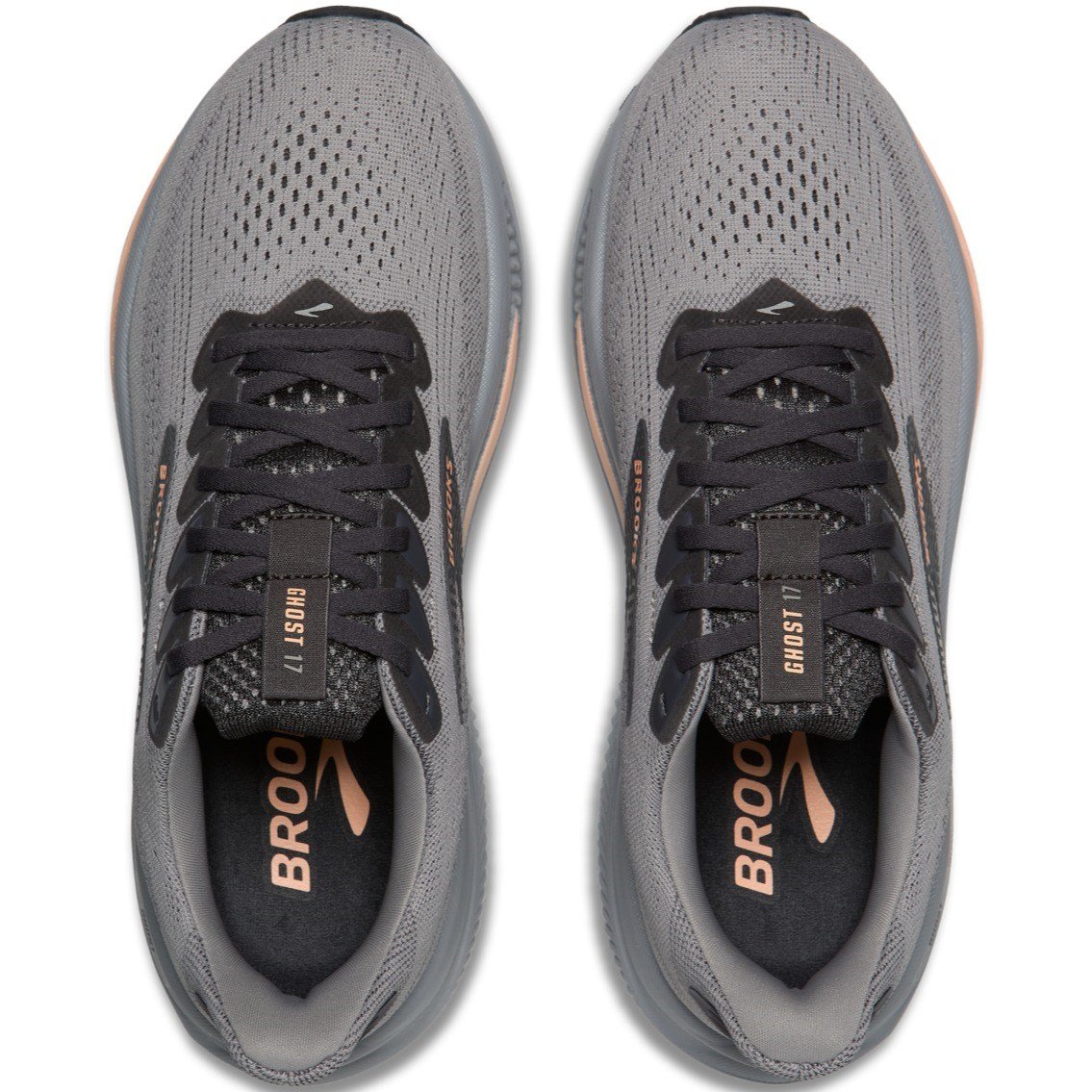 Brooks Ghost 17 - Womens Running Shoes - Alloy/Blackened Pearl/Peach