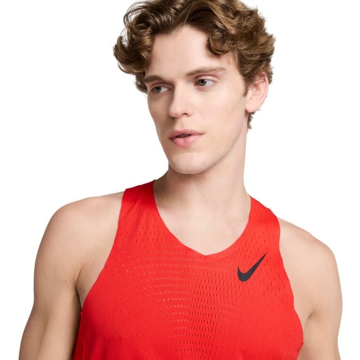 Nike Aeroswift Dri-Fit ADV Mens Running Singlet - Light Crimson/Black
