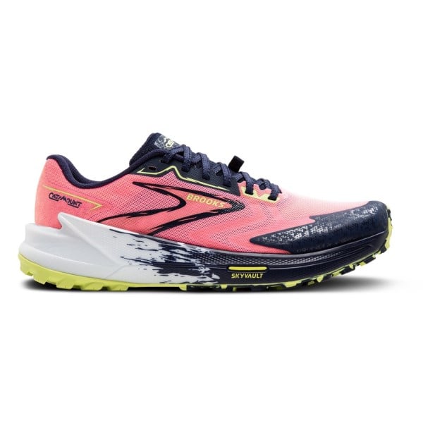 Brooks Catamount 3 - Womens Trail Running Shoes - Pink/Peacoat/Sunny Lime