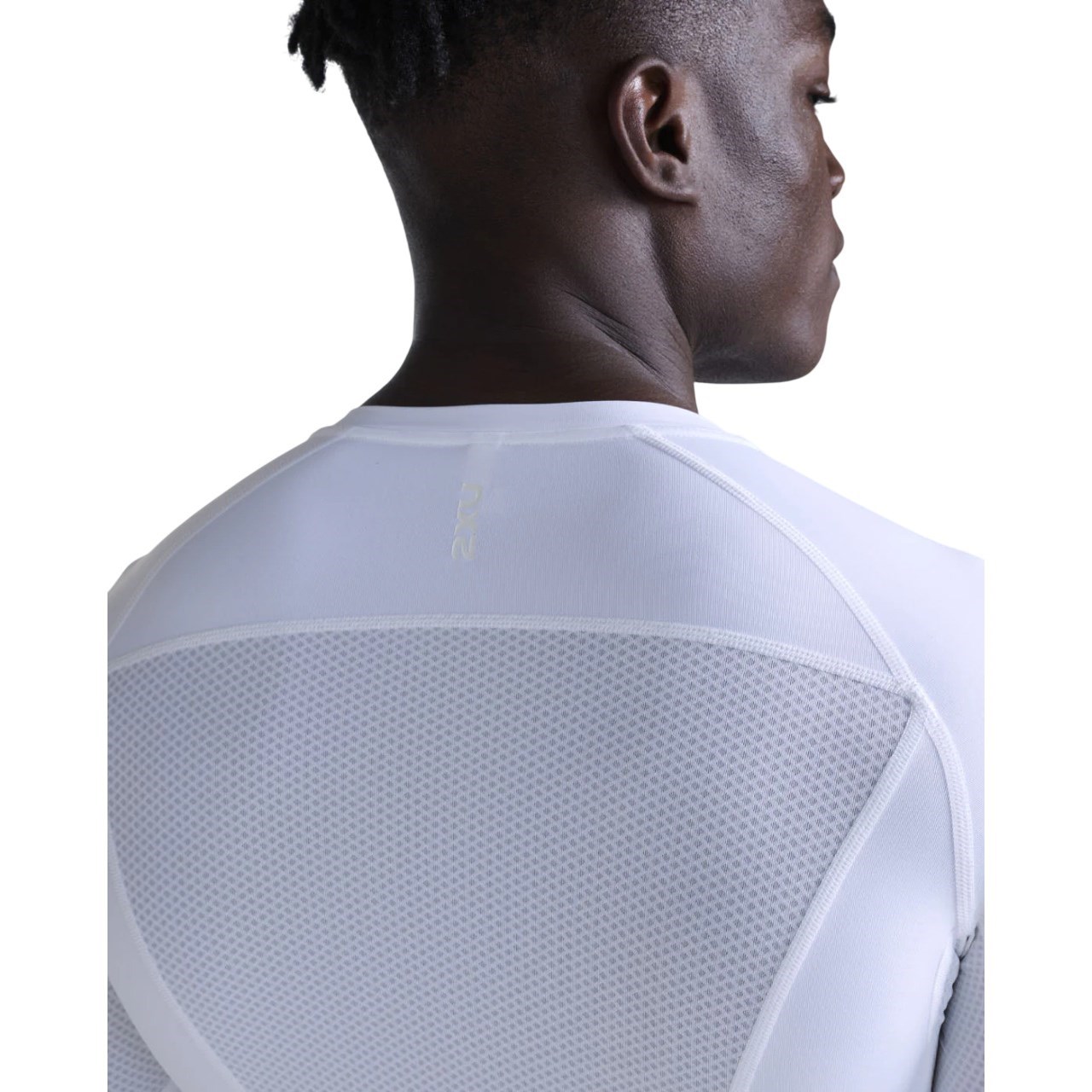 2XU Core Compression Mens Long Sleeve Running Top - White/White