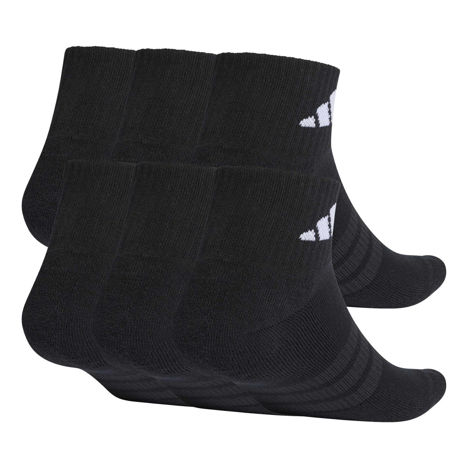 adidas Cushioned Essentials Unisex Ankle Socks - 6 Pack - Black/Black/White - image 2