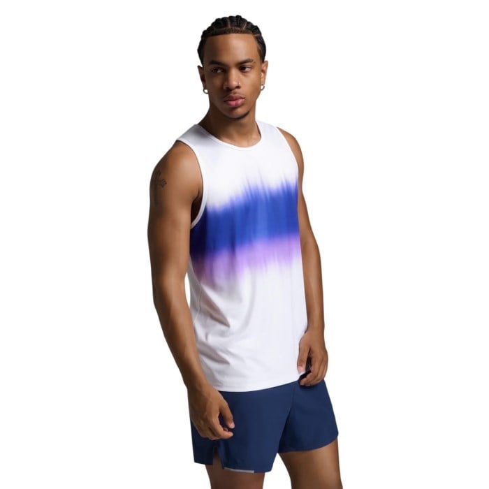2XU Aero Mens Training Tank Top - Multi Stripe/Black Reflective