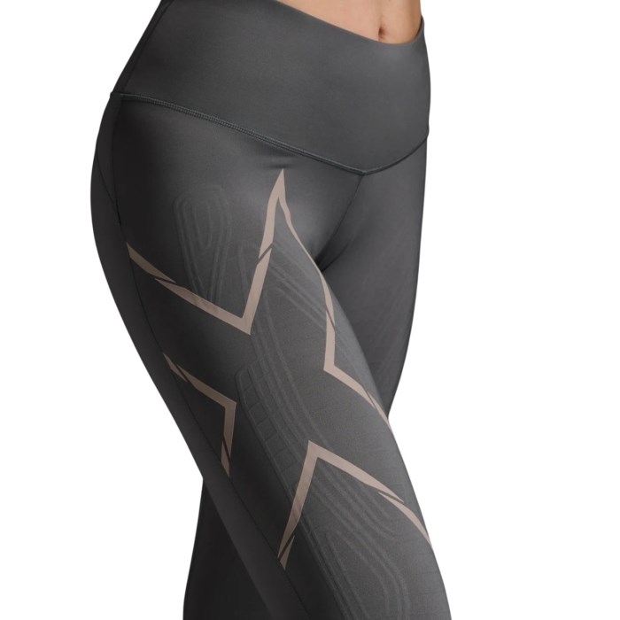 2XU Light Speed Mid-Rise Womens Compression Tights - Jupiter/Carbon Reflective