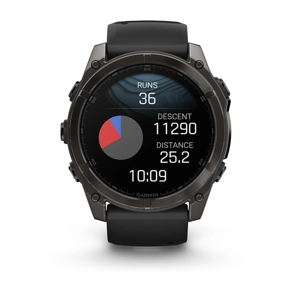 Garmin Fenix 8 51mm AMOLED Sapphire Edition Titanium Watch - Carbon Grey DLC Titanium with - Carbon Grey DLC Titanium with Black/Pebble Grey Silicone Band - image 12