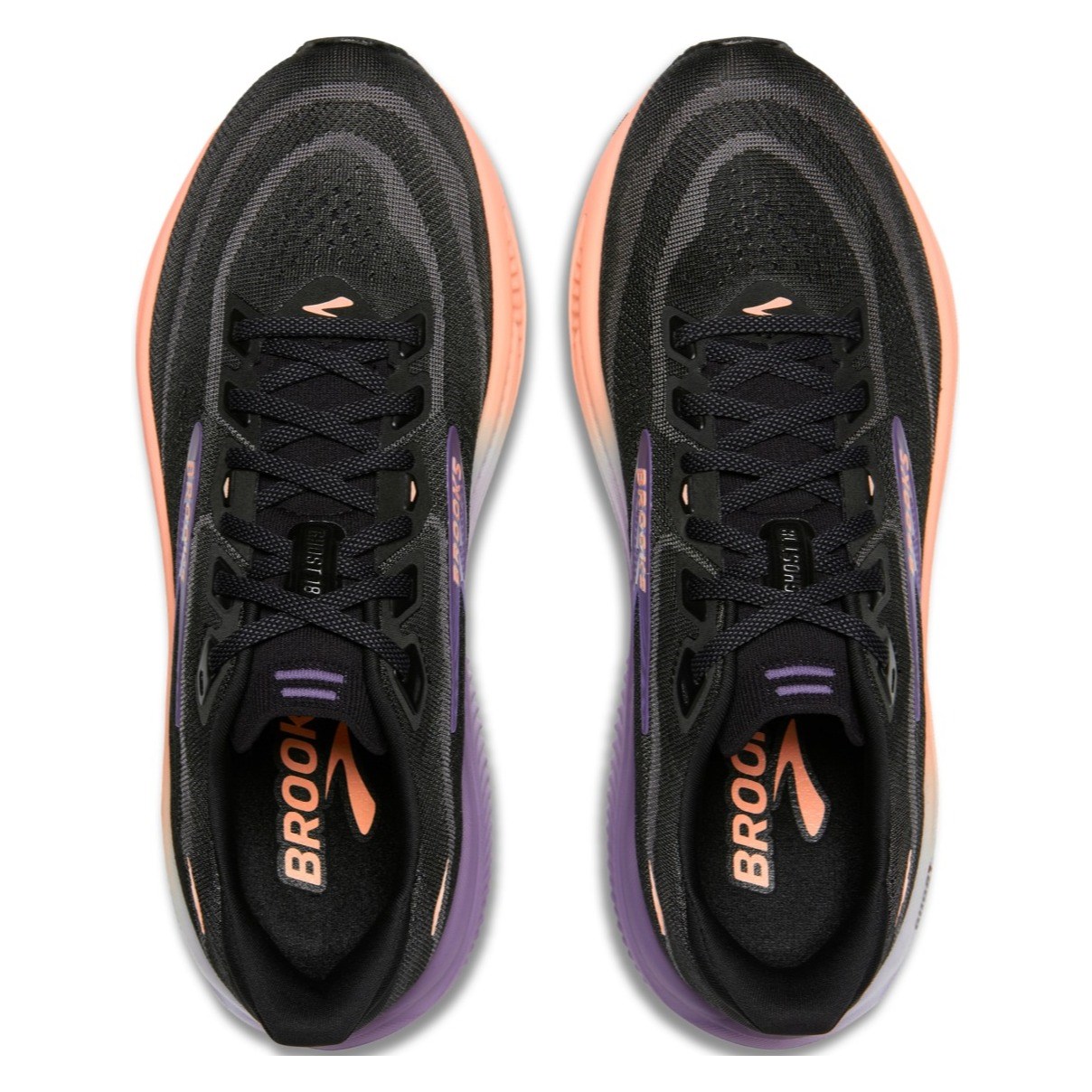 Brooks Ghost 18 - Womens Running Shoes - Black/Mulled Grape/Peach - image 3