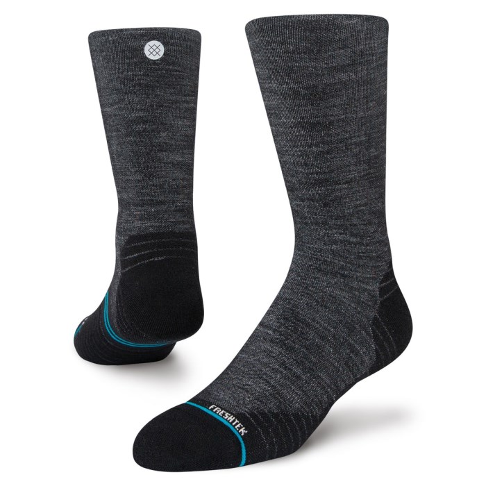 Stance Run Light Unisex Crew Socks - Black