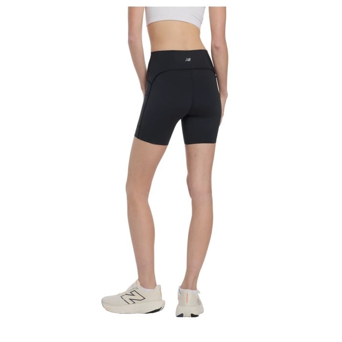 New Balance Sleek Pocket Hi-Rise Womens 6 Inch Shorts - Black
