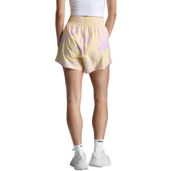2XU Aero Hi-Rise Womens Running Shorts - Pixel Lemon/White Reflective