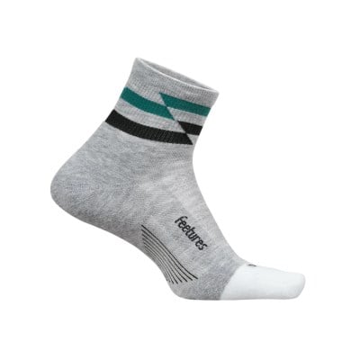 Feetures Elite Max Cushion Quarter Length Running Socks - Gray Track