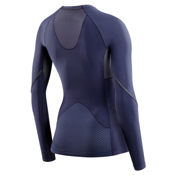 Skins Series-5 Womens Compression Long Sleeve Top - Navy Blue