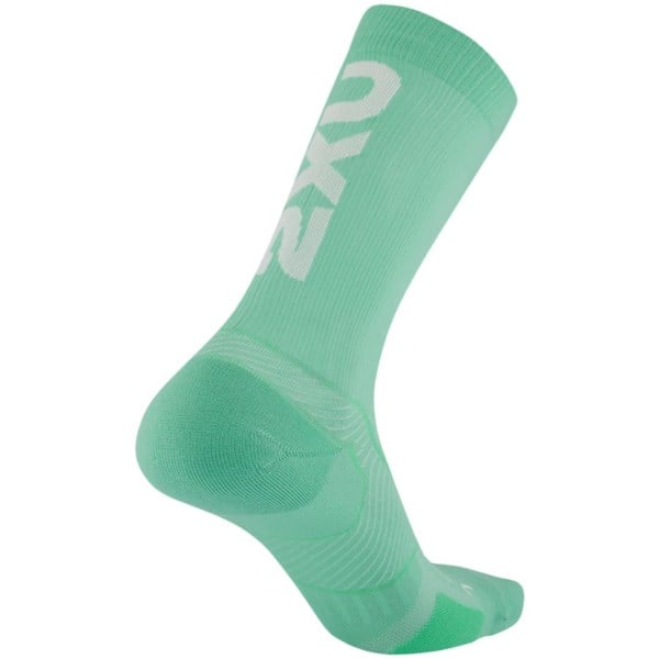 2XU Vectr Cushion Crew - Unisex Running Socks - Digital Mint/Dark Moss