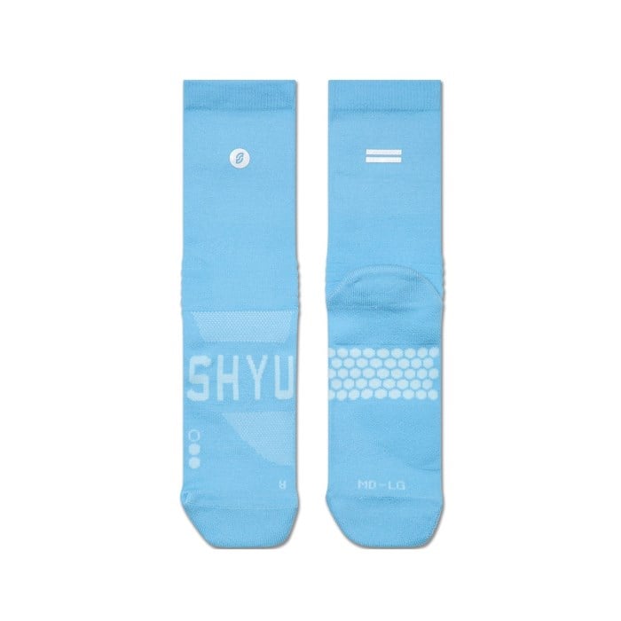 SHYU Quarter Crew Racing Socks - Blue/Blue/Blue