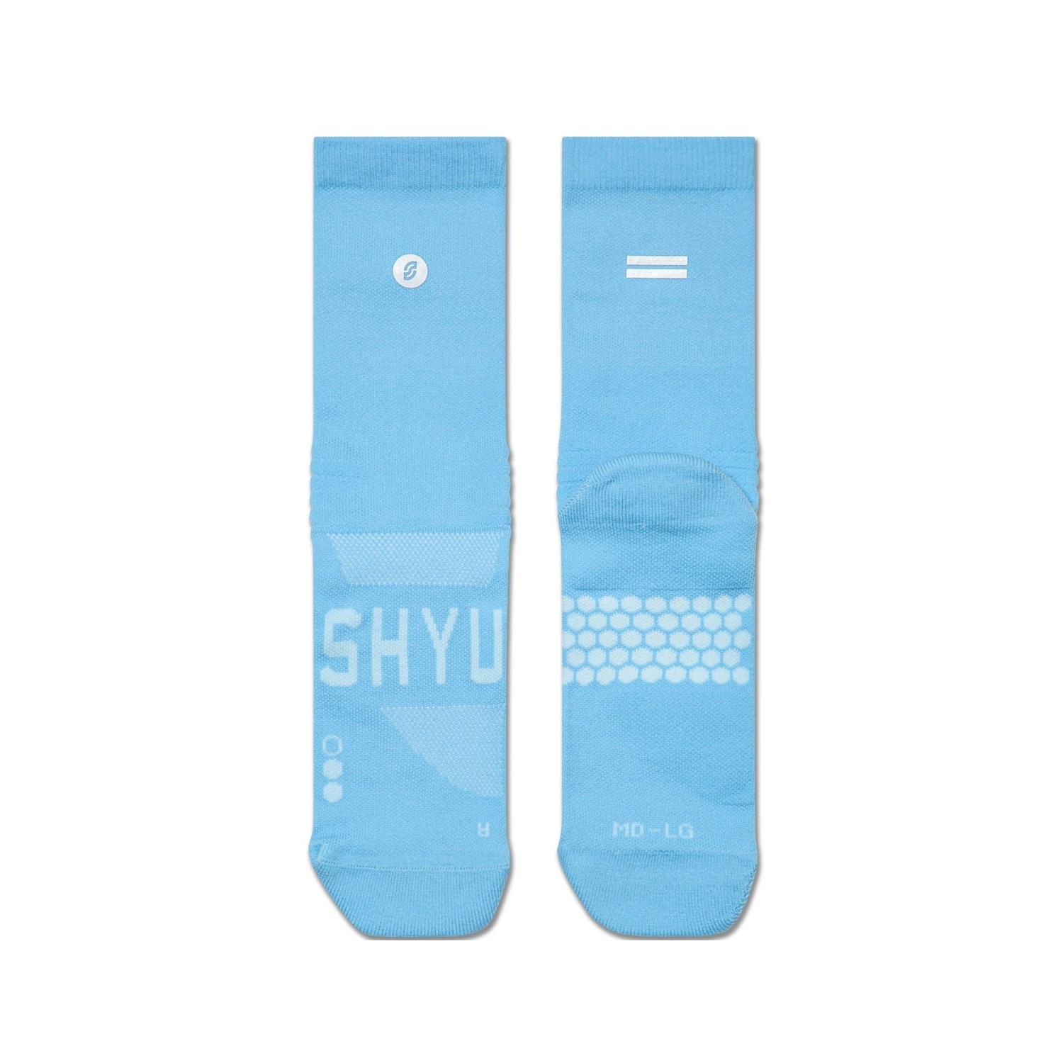 SHYU Quarter Crew Racing Socks - Blue/Blue/Blue