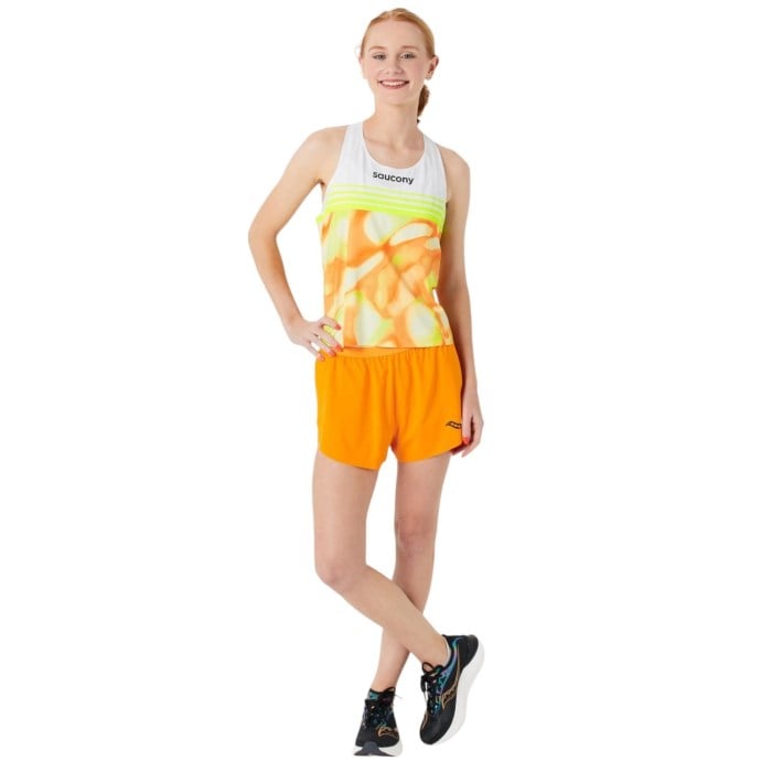 Saucony Elite Endorphin Womens Running Singlet - Peel/White