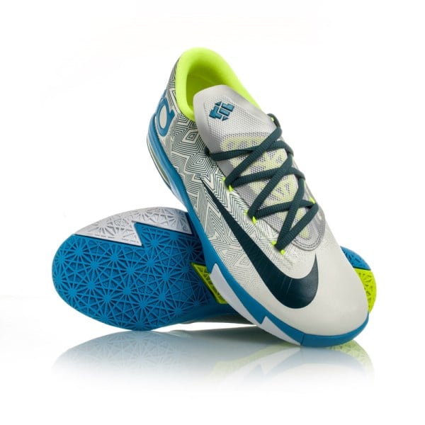 Nike KD VI (GS) - Kids Boys Basketball Shoes - White/Green/Blue