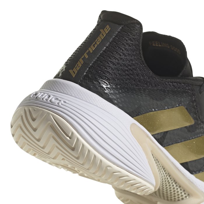 Adidas Barricade - Womens Tennis Shoes - Black/Gold Metallic/Carbon