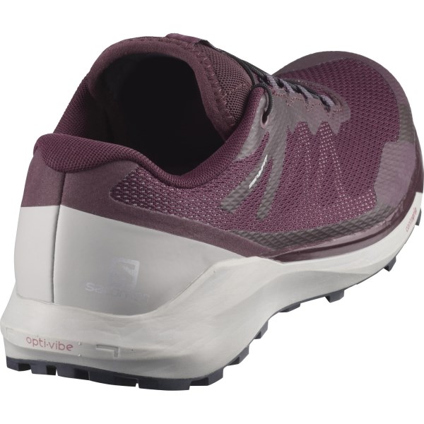 Salomon Sense Ride 3 - Womens Trail Running Shoes - Wine Tasting/Alloy/Burnt Coral