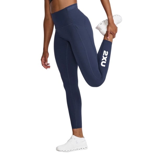 2XU Form Stash Hi-Rise Womens Compression Tights - Midnight/White