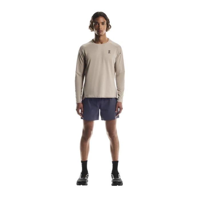On Running Performance Long-T Mens Running Top - Desert/Cinder