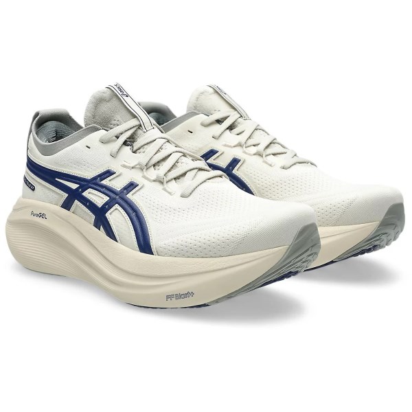Asics Gel Nimbus 27 - Mens Running Shoes - Birch/Indigo Blue
