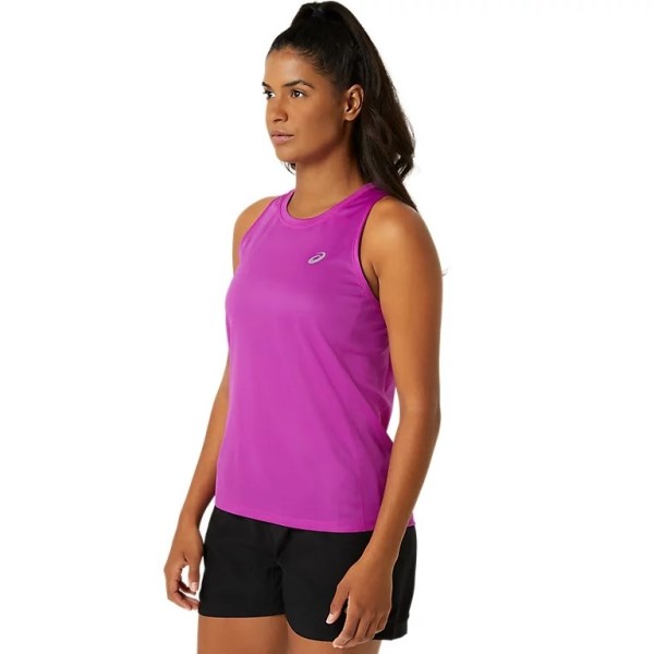 Asics Silver Womens Running Tank Top - Bold Magenta